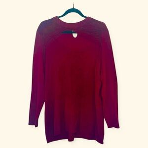 Torrid Wine/Burgundy Keyhole Pullover Sweater Top with Lace Plus Size 3x